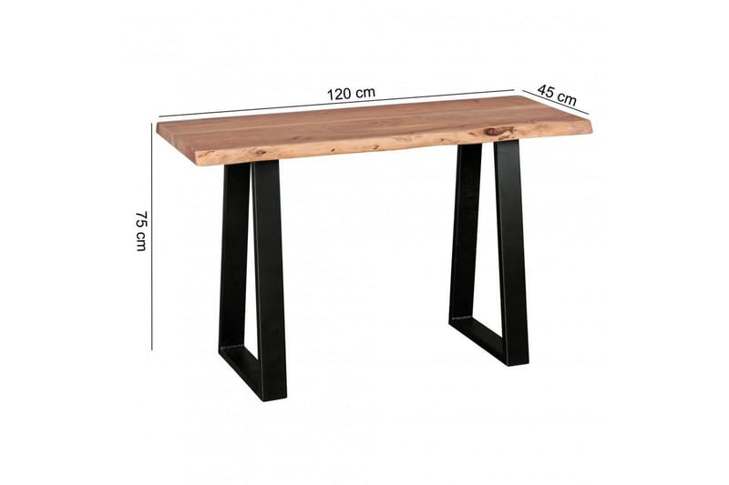 Konsolipöytä Wohnling Gaya-massiivipuinen maalaistyyli puun reunalla - Huonekalut - Pöytä & ruokailuryhmä - Apupöytä & sivupöytä - Konsolipöytä