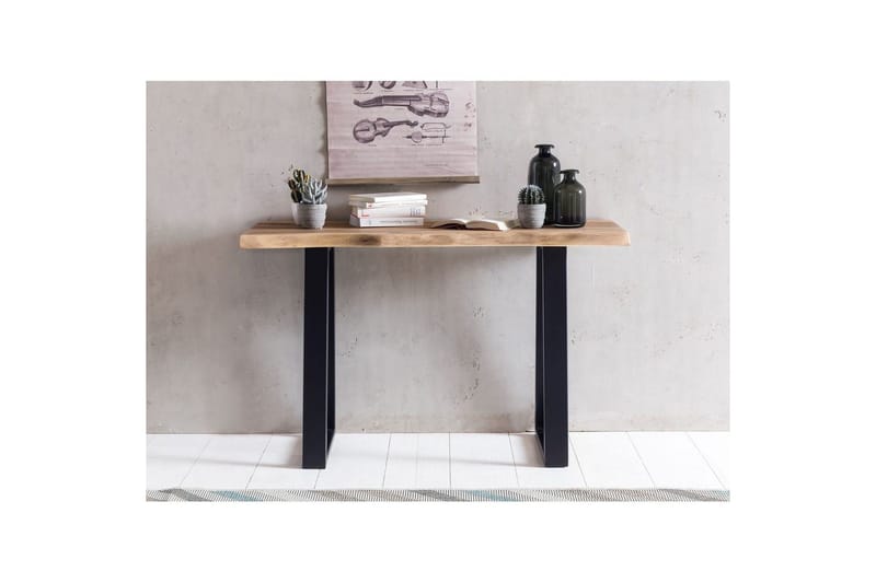 Konsolipöytä Wohnling Gaya-massiivipuinen maalaistyyli puun reunalla - Huonekalut - Pöytä & ruokailuryhmä - Apupöytä & sivupöytä - Konsolipöytä