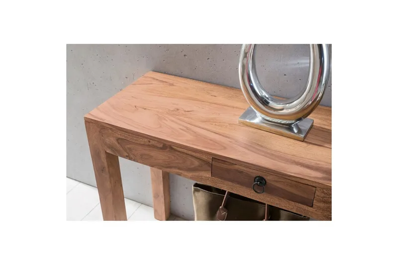 Konsolipöytä Wohnling massivipuu, 1 laatikko, maalaismainen tyyli Akaasia - Akaasia - Huonekalut - Pöytä & ruokailuryhmä - Apupöytä & sivupöytä - Konsolipöytä