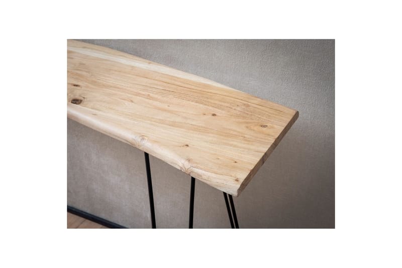 Konsolipöytä Wohnling Täyspuinen hiuspinni-jalat, puunreuna, 150 cm - Huonekalut - Pöytä & ruokailuryhmä - Apupöytä & sivupöytä - Konsolipöytä