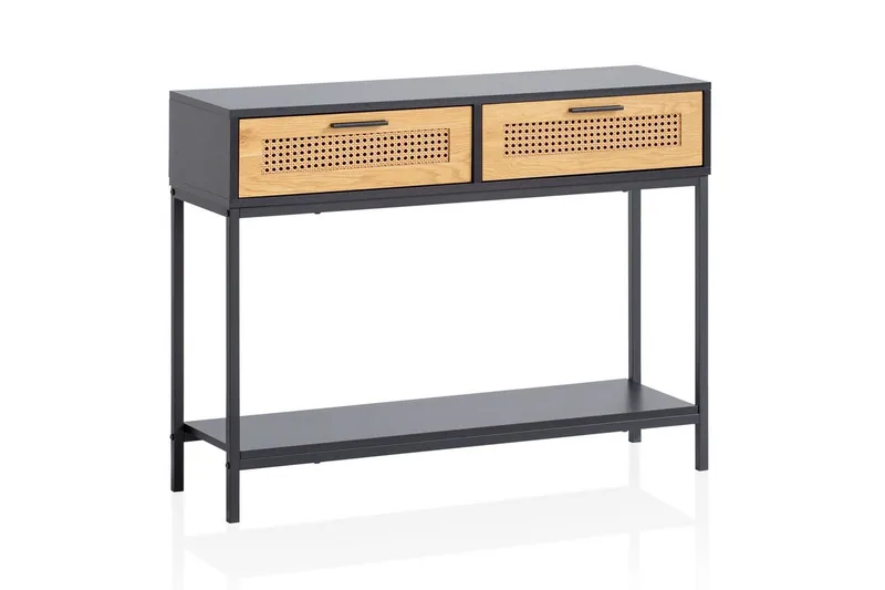 Konsolipöytä Wohnling Vankkaa puuta 100 cm 2 laatikkoa, teollisuustyylinen talo, wieniläinen rottinki, undefined