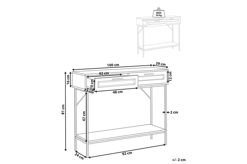 Konsolipöytä Pasco - Huonekalut - Pöytä & ruokailuryhmä - Apupöytä & sivupöytä - Konsolipöytä