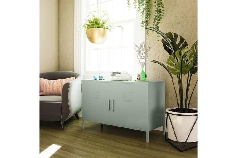 Korkea kaappi Mission District 100x40x64 cm, Haaleanvihreä - 100x40x64 cm, Haaleanvihreä - Säilytys - Kaappi - Säilytyskaappi