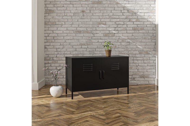 Korkea kaappi Mission District 100x40x64 cm, Musta - 100x40x64 cm, Musta - Säilytys - Kaappi - Säilytyskaappi