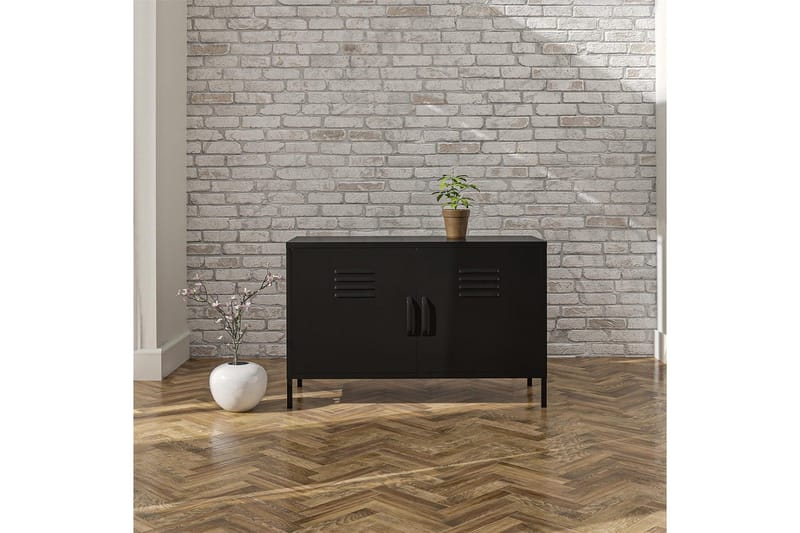 Korkea kaappi Mission District 100x40x64 cm, Musta - 100x40x64 cm, Musta - Säilytys - Kaappi - Säilytyskaappi