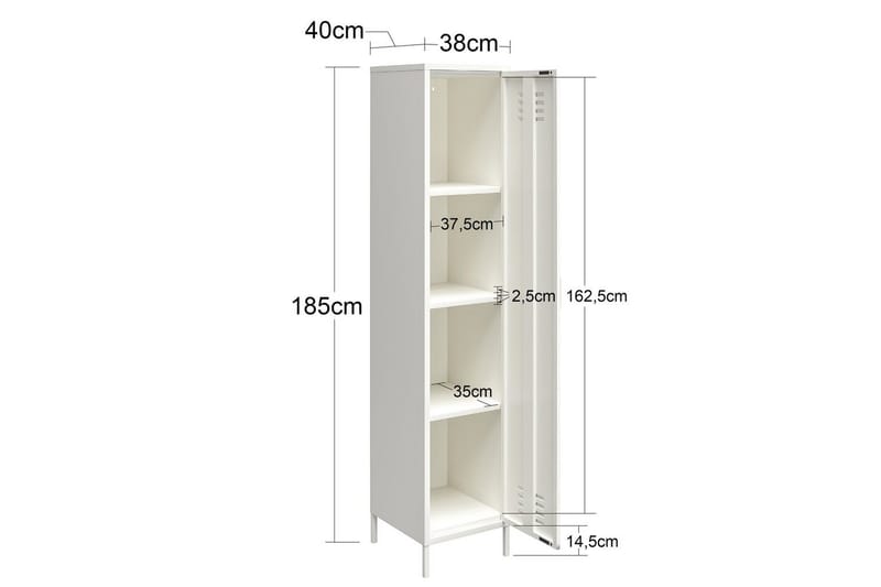 Korkea kaappi Mission District 38x40x185 cm, Musta - 38x40x185 cm, Musta - Huonekalut - Pöytä & ruokailuryhmä - Apupöytä & sivupöytä - Konsolipöytä