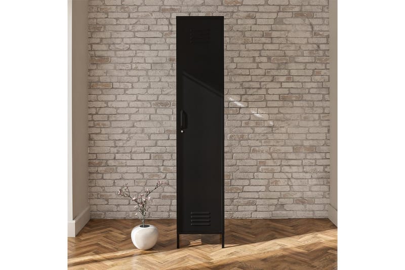 Korkea kaappi Mission District 38x40x185 cm, Musta - 38x40x185 cm, Musta - Huonekalut - Pöytä & ruokailuryhmä - Apupöytä & sivupöytä - Konsolipöytä