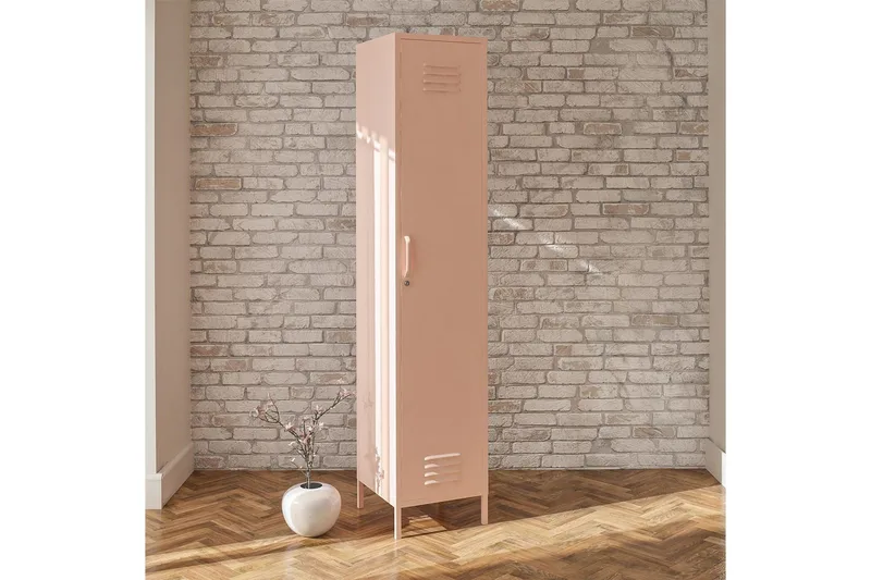 Korkea kaappi Mission District 38x40x185 cm, Vaaleanpunainen - 38x40x185 cm, Vaaleanpunainen - Säilytys - Kaappi - Säilytyskaappi - Pukukaappi