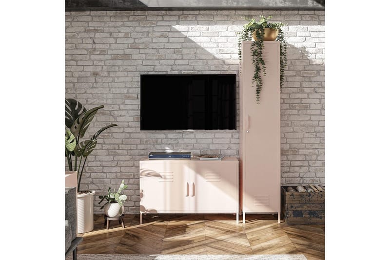 Korkea kaappi Mission District 38x40x185 cm, Vaaleanpunainen - 38x40x185 cm, Vaaleanpunainen - Säilytys - Kaappi - Säilytyskaappi - Pukukaappi