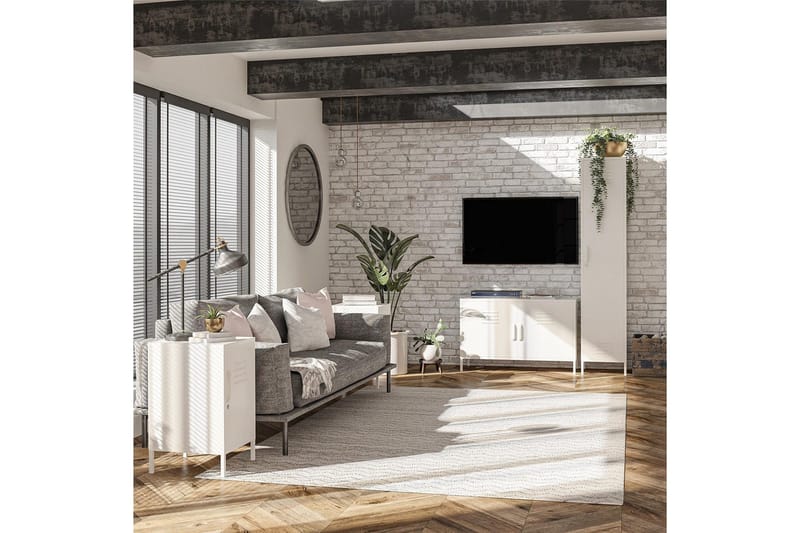 Korkea kaappi Mission District 38x40x185 cm, Valkoinen - 38x40x185 cm, Valkoinen - Säilytys - Kaappi - Säilytyskaappi - Pukukaappi