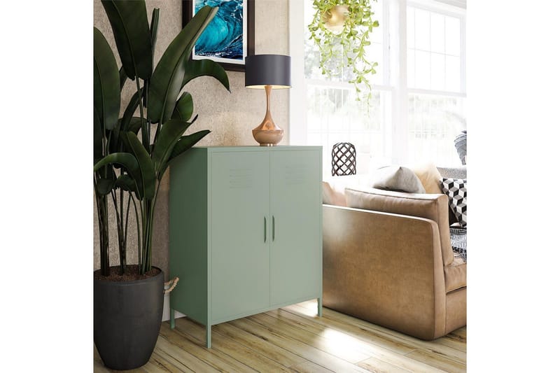 Korkea kaappi Mission District 40x80x102 cm, Haaleanvihreä - 40x80x102 cm, Haaleanvihreä - Huonekalut - Pöytä & ruokailuryhmä - Apupöytä & sivupöytä - Konsolipöytä