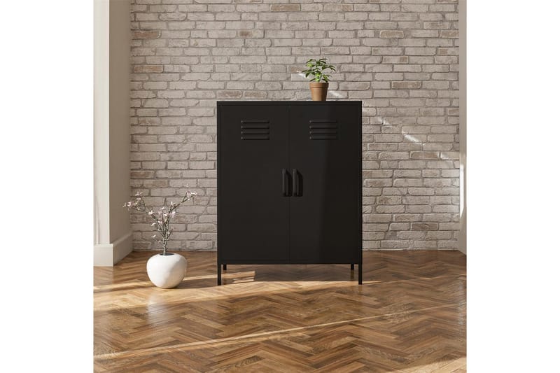 Korkea kaappi Mission District 40x80x102 cm, Musta - 40x80x102 cm, Musta - Säilytys - Kaappi - Säilytyskaappi