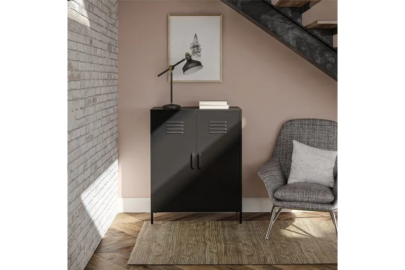 Korkea kaappi Mission District 40x80x102 cm, Musta - 40x80x102 cm, Musta - Säilytys - Kaappi - Säilytyskaappi