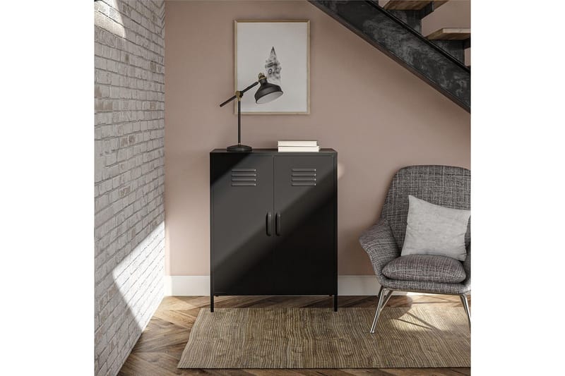Korkea kaappi Mission District 40x80x102 cm, Musta - 40x80x102 cm, Musta - Säilytys - Kaappi - Säilytyskaappi
