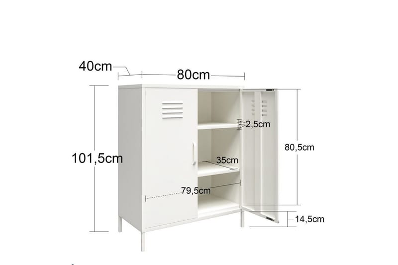 Korkea kaappi Mission District 40x80x102 cm, Musta - 40x80x102 cm, Musta - Säilytys - Kaappi - Säilytyskaappi
