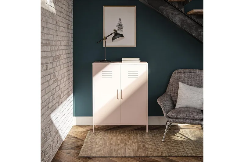 Korkea kaappi Mission District 40x80x102 cm, Vaaleanpunainen - 40x80x102 cm, Vaaleanpunainen - Säilytys - Kaappi - Säilytyskaappi