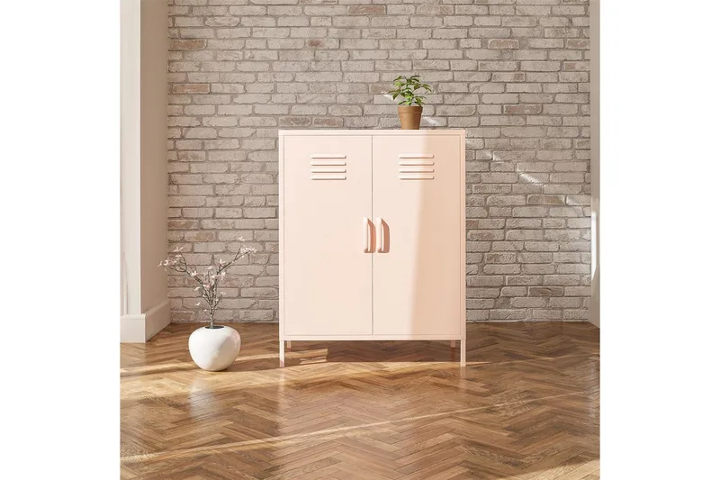 Korkea kaappi Mission District 40x80x102 cm, Vaaleanpunainen - 40x80x102 cm, Vaaleanpunainen - Säilytys - Kaappi - Säilytyskaappi
