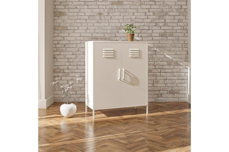 Korkea kaappi Mission District 40x80x102 cm, Valkoinen - 40x80x102 cm, Valkoinen - Huonekalut - Pöytä & ruokailuryhmä - Apupöytä & sivupöytä - Konsolipöytä