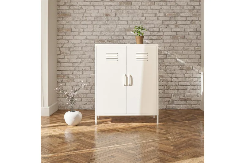 Korkea kaappi Mission District 40x80x102 cm, Valkoinen - 40x80x102 cm, Valkoinen - Huonekalut - Pöytä & ruokailuryhmä - Apupöytä & sivupöytä - Konsolipöytä