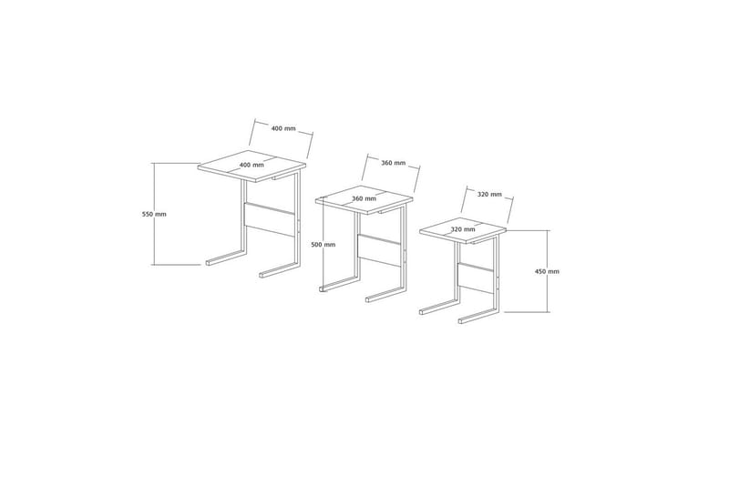 Korra Pöytäsarja 40 cm - Musta - Huonekalut - Pöytä & ruokailuryhmä - Apupöytä & sivupöytä - Sarjapöytä