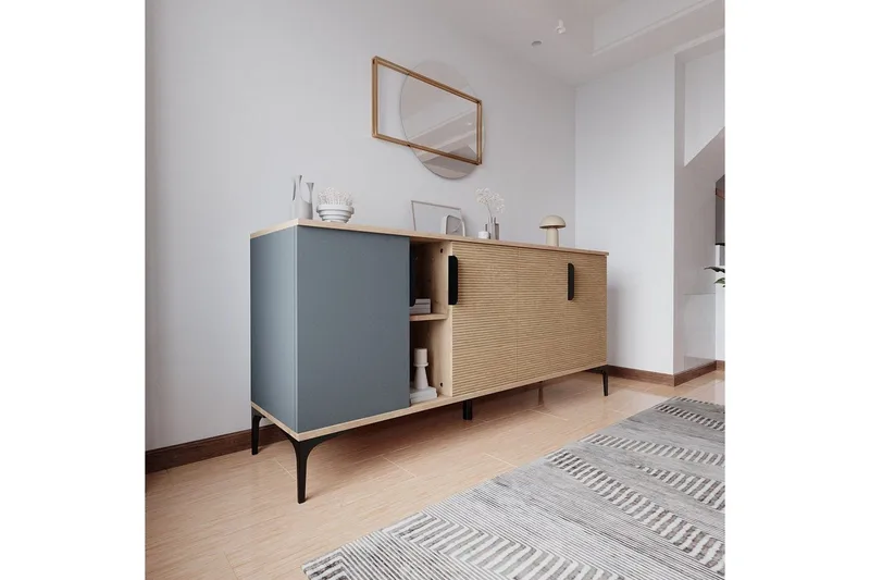 Kunar Konsolipöytä 180 cm - Antrasiitti/Luonnonväri - Huonekalut - Pöytä & ruokailuryhmä - Apupöytä & sivupöytä - Konsolipöytä