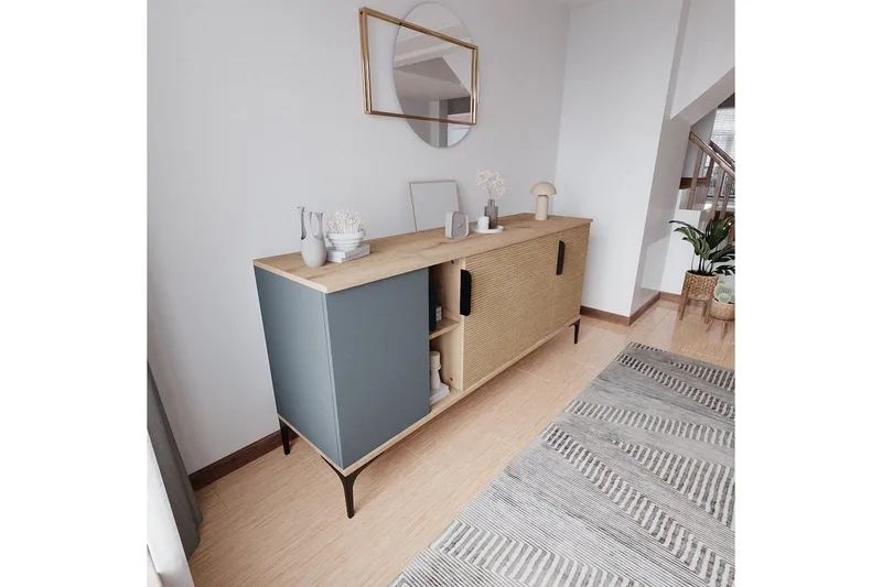 Kunar Konsolipöytä 180 cm - Antrasiitti/Luonnonväri - Huonekalut - Pöytä & ruokailuryhmä - Apupöytä & sivupöytä - Konsolipöytä