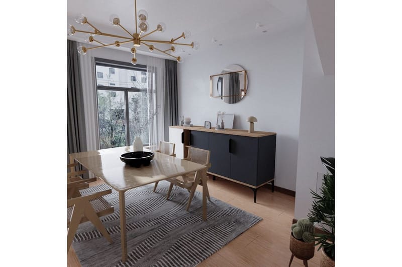 Kunar Konsolipöytä 180 cm - Valkoinen/Antrasiitti - Huonekalut - Pöytä & ruokailuryhmä - Apupöytä & sivupöytä - Konsolipöytä