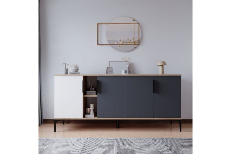 Kunar Konsolipöytä 180 cm - Valkoinen/Antrasiitti - Huonekalut - Pöytä & ruokailuryhmä - Apupöytä & sivupöytä - Konsolipöytä