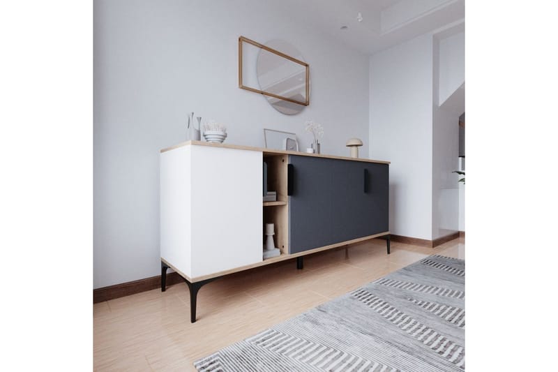 Kunar Konsolipöytä 180 cm - Valkoinen/Antrasiitti - Huonekalut - Pöytä & ruokailuryhmä - Apupöytä & sivupöytä - Konsolipöytä