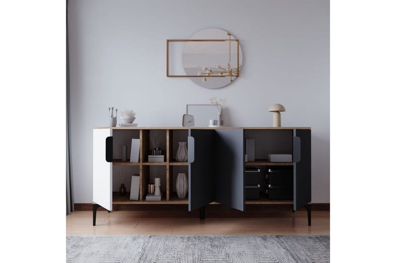 Kunar Konsolipöytä 180 cm - Valkoinen/Antrasiitti - Huonekalut - Pöytä & ruokailuryhmä - Apupöytä & sivupöytä - Konsolipöytä