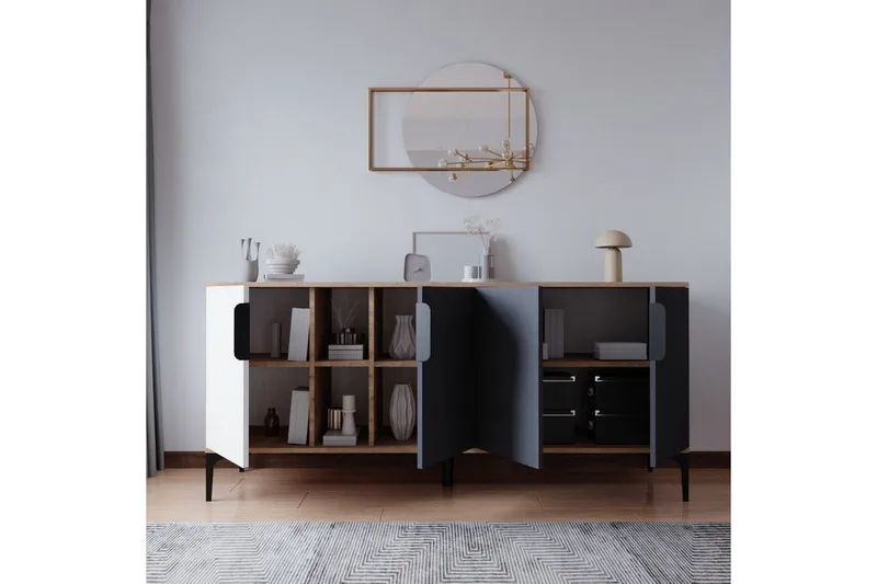 Kunar Konsolipöytä 180 cm - Valkoinen/Antrasiitti - Huonekalut - Pöytä & ruokailuryhmä - Apupöytä & sivupöytä - Konsolipöytä