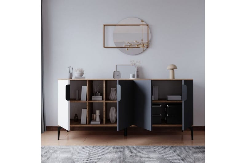 Kunar Konsolipöytä 180 cm - Valkoinen/Antrasiitti - Huonekalut - Pöytä & ruokailuryhmä - Apupöytä & sivupöytä - Konsolipöytä