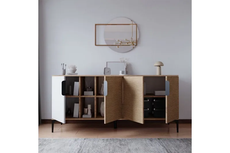 Kunar Konsolipöytä 180 cm - Valkoinen/Luonnonväri - Huonekalut - Pöytä & ruokailuryhmä - Apupöytä & sivupöytä - Konsolipöytä