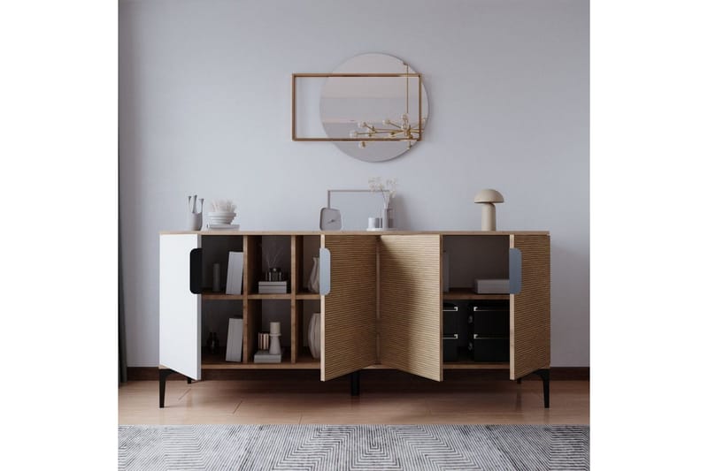 Kunar Konsolipöytä 180 cm - Valkoinen/Luonnonväri - Huonekalut - Pöytä & ruokailuryhmä - Apupöytä & sivupöytä - Konsolipöytä