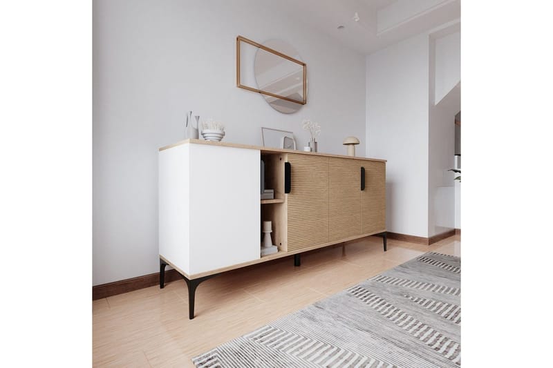 Kunar Konsolipöytä 180 cm - Valkoinen/Luonnonväri - Huonekalut - Pöytä & ruokailuryhmä - Apupöytä & sivupöytä - Konsolipöytä