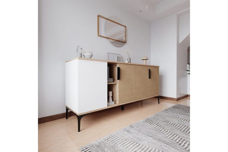 Kunar Konsolipöytä 180 cm - Valkoinen/Luonnonväri - Huonekalut - Pöytä & ruokailuryhmä - Apupöytä & sivupöytä - Konsolipöytä