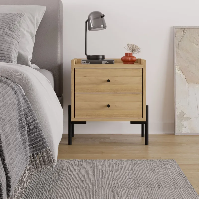 Kunimitsu Yöpöytä 45 cm - Sapphire Oak - Huonekalut - Pöytä & ruokailuryhmä - Apupöytä & sivupöytä - Yöpöytä