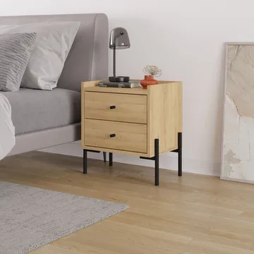 Kunimitsu Yöpöytä 45 cm - Sapphire Oak - Huonekalut - Pöytä & ruokailuryhmä - Apupöytä & sivupöytä - Yöpöytä