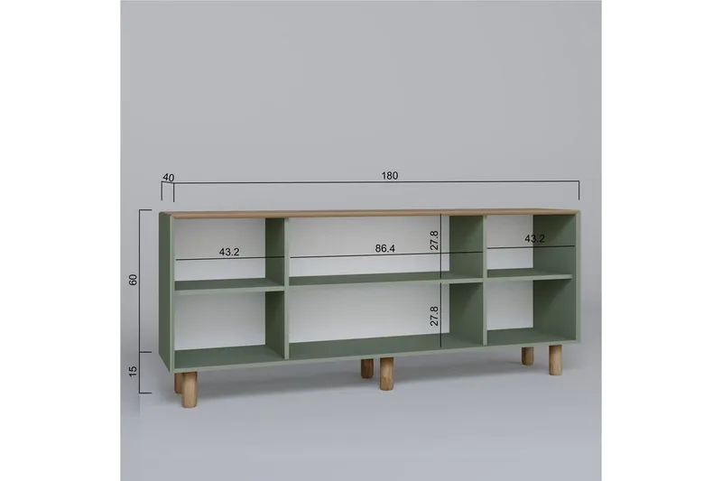 Kuniyoshi Konsolipöytä 180 cm - Vihreä - Huonekalut - Pöytä & ruokailuryhmä - Apupöytä & sivupöytä - Konsolipöytä