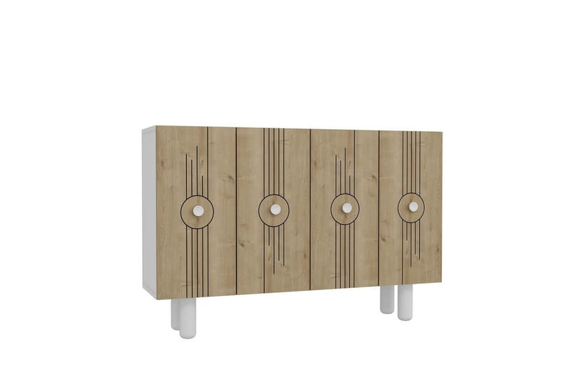 Kyrosen Konsolipöytä 120 cm - Valkoinen/Tammi - Huonekalut - Pöytä & ruokailuryhmä - Apupöytä & sivupöytä - Konsolipöytä