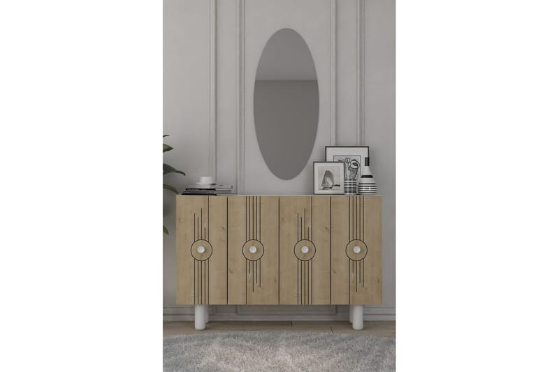 Kyrosen Konsolipöytä 120 cm - Valkoinen/Tammi - Huonekalut - Pöytä & ruokailuryhmä - Apupöytä & sivupöytä - Konsolipöytä