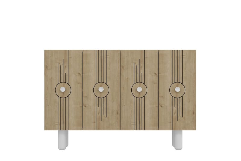 Kyrosen Konsolipöytä 120 cm, Valkoinen/Tammi