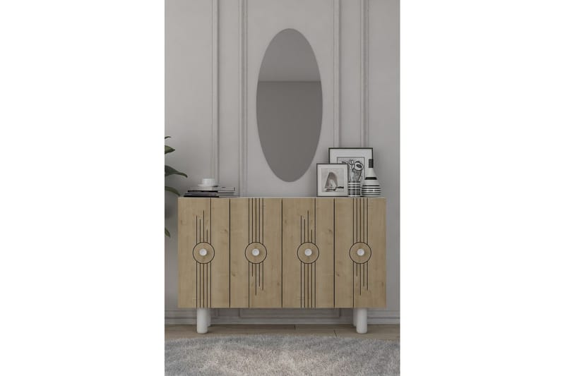 Kyrosen Konsolipöytä 120 cm - Valkoinen/Tammi - Huonekalut - Pöytä & ruokailuryhmä - Apupöytä & sivupöytä - Konsolipöytä