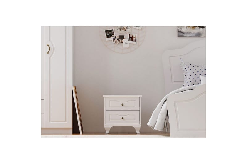 Kyvor Yöpöytä 45 cm - Matta Valkoinen - Huonekalut - Pöytä & ruokailuryhmä - Apupöytä & sivupöytä - Yöpöytä