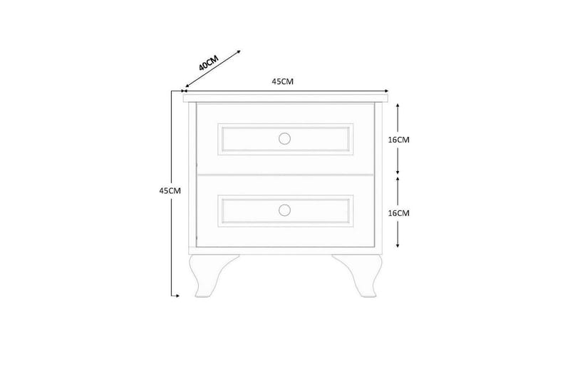 Kyvor Yöpöytä 45 cm - Matta Valkoinen - Huonekalut - Pöytä & ruokailuryhmä - Apupöytä & sivupöytä - Yöpöytä