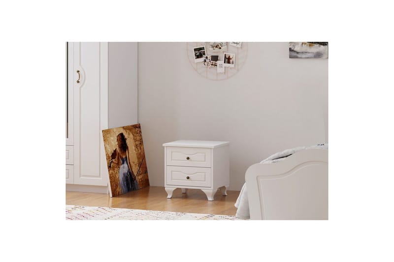 Kyvor Yöpöytä 45 cm - Matta Valkoinen - Huonekalut - Pöytä & ruokailuryhmä - Apupöytä & sivupöytä - Yöpöytä