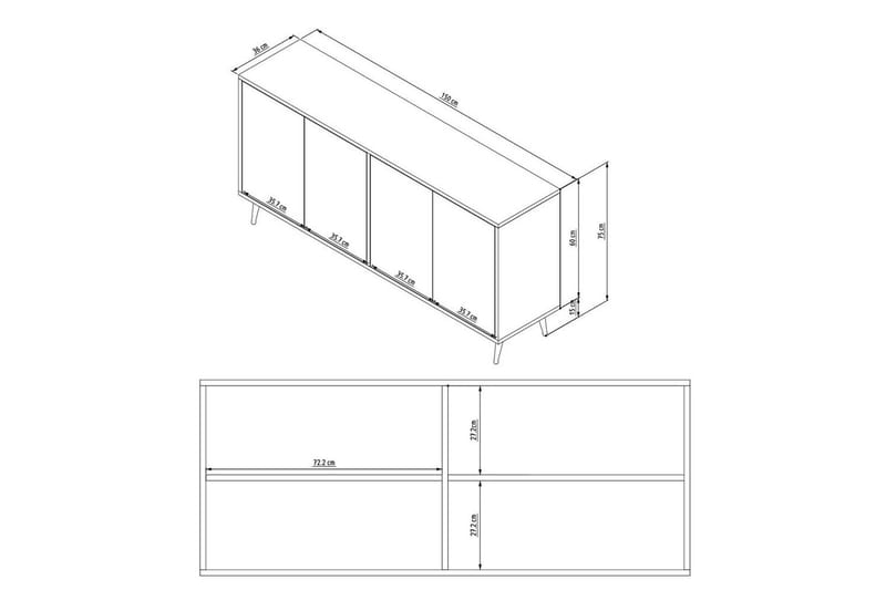 Lacus Konsolipöytä 150 cm - Valkoinen - Huonekalut - Pöytä & ruokailuryhmä - Apupöytä & sivupöytä - Konsolipöytä