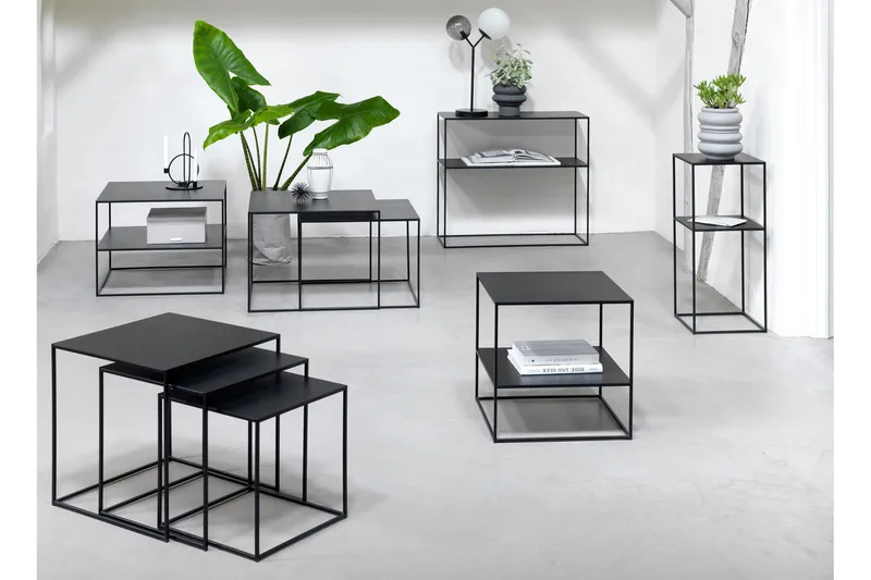 Apupöytä Venim 35x90x80 cm - Musta - Huonekalut - Pöytä & ruokailuryhmä - Apupöytä & sivupöytä - Lamppupöytä