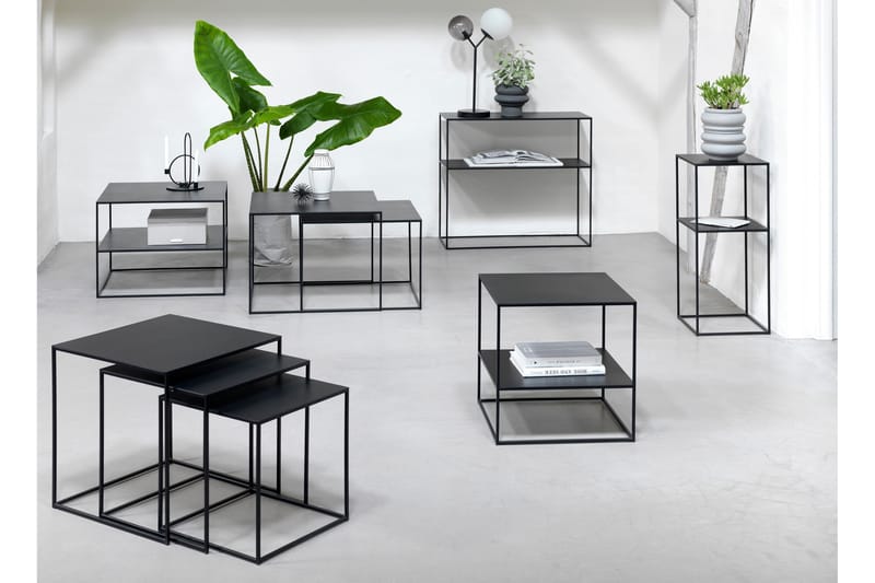 Apupöytä Venim 65x65x50 cm - Musta - Huonekalut - Pöytä & ruokailuryhmä - Apupöytä & sivupöytä - Lamppupöytä