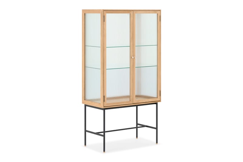 Lasivitriini Jelric 42 cm syvyys 80 cm leveys 155 cm korkeus - Luonnonväri - Säilytys - Kaappi - Vitriini